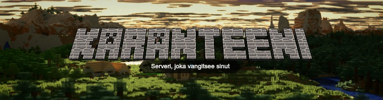 Karanteenin ensimmäinen nettisivujen banner